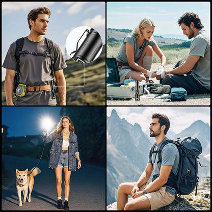 JAY-PARK Taschenlampe 500000 Lumen Aufladbare 5000 Mah Mit Lcd-Display Und 5 Beleuchtungsmodi, LED Taschenlampe Extrem Hell Zoom Langer Lichtstrahl (3000M) Für Outdoor, Camping